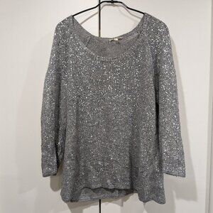 Eileen Fisher Shimmer Cardigan Sweater, L